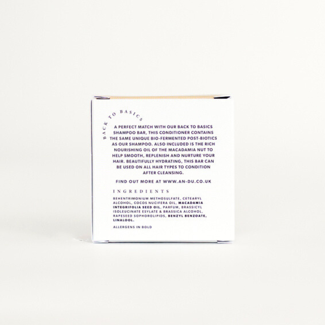 Conditioner bar for normal hair in package, back of package