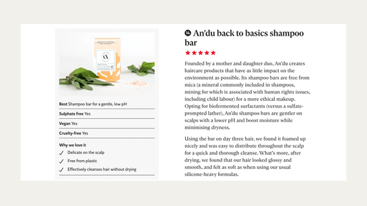 Our Shampoo Bar Received a 5-Star Review in The Independent… but we forgot to write about it!
