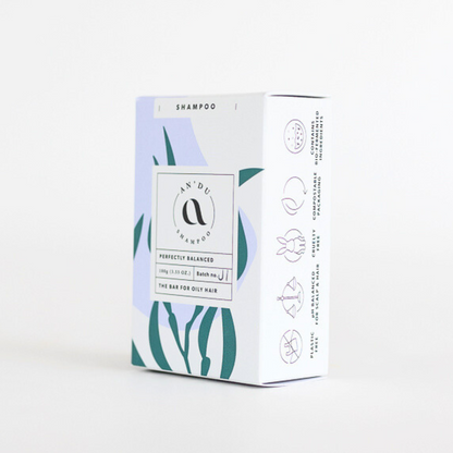 Shampoo bar package for oily hair hair side on